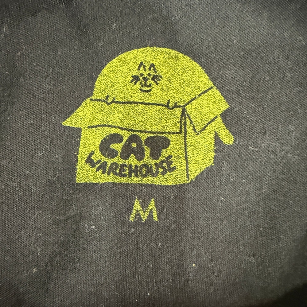 Cat Warehouse T-Shirt Medium Black Fire Safety Black Cat Firefighter Graphic - Picture 3 of 7